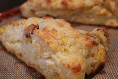 Bacon, egg, and cheese scones