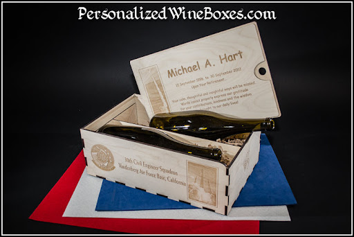 wood wine box, wine gift, retirement gift