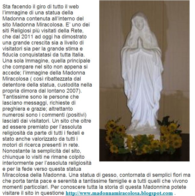Madonna Miracolosa Settembre 12
