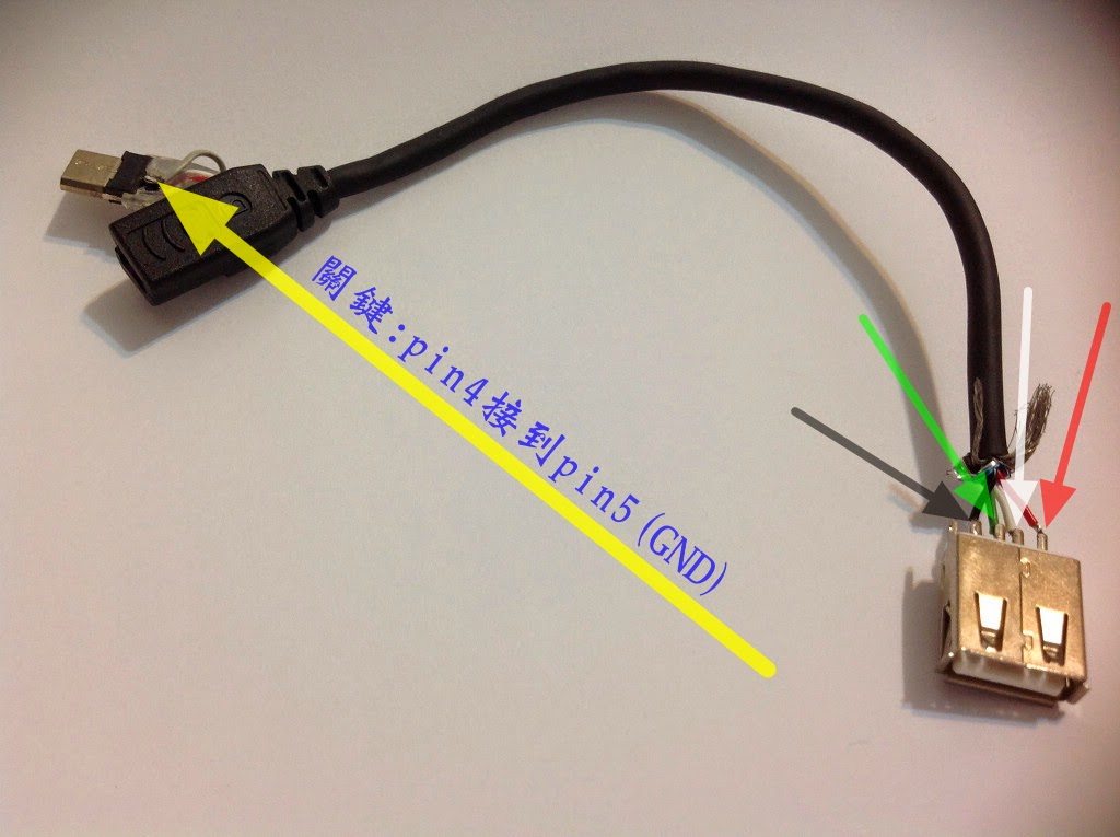 雄 DIY USB OTG (On The Go) 線