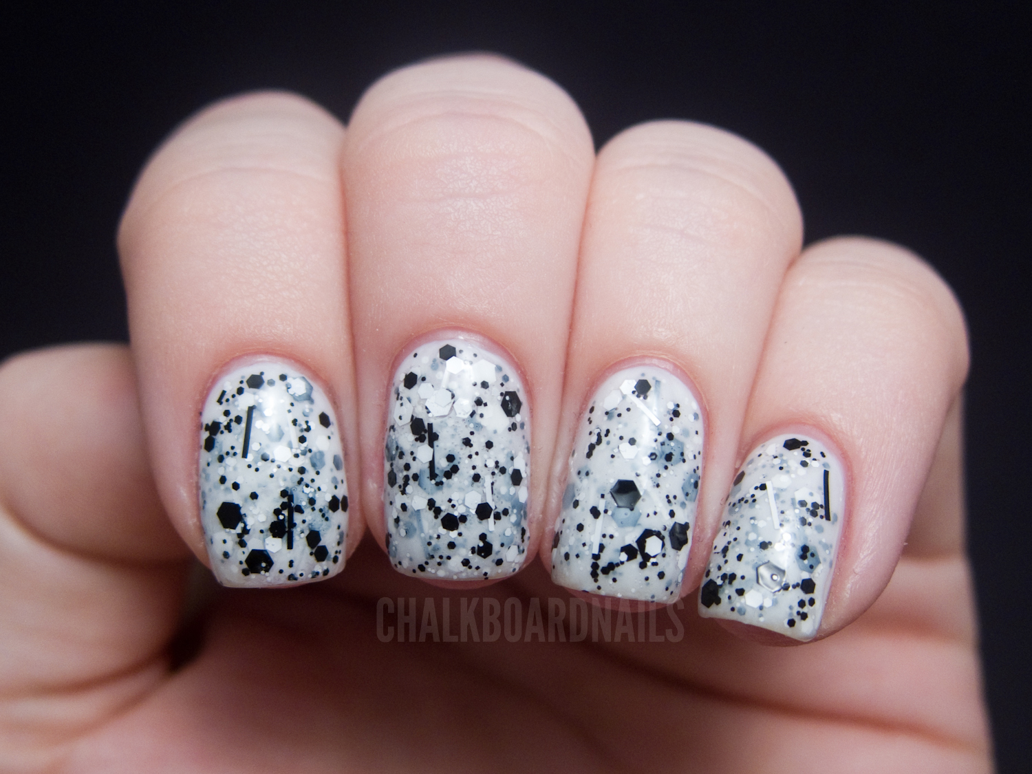 Black and white glitter; Jelly sandwich; Light colors