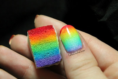 Nail polish makeup sponge 3. Apply the glitter nail polish of your choice onto the edge of a makeup sponge.