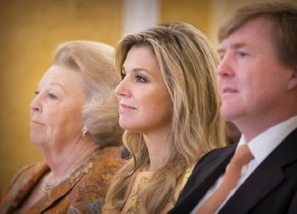 King Willem-Alexander of The Netherlands, Queen Maxima of The Netherlands and Princess Beatrix attended the award ceremony of the Appeltjes van Oranje at Palace Noordeinde 