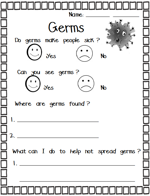 Click here for this free germs worksheet from the unit!! title=