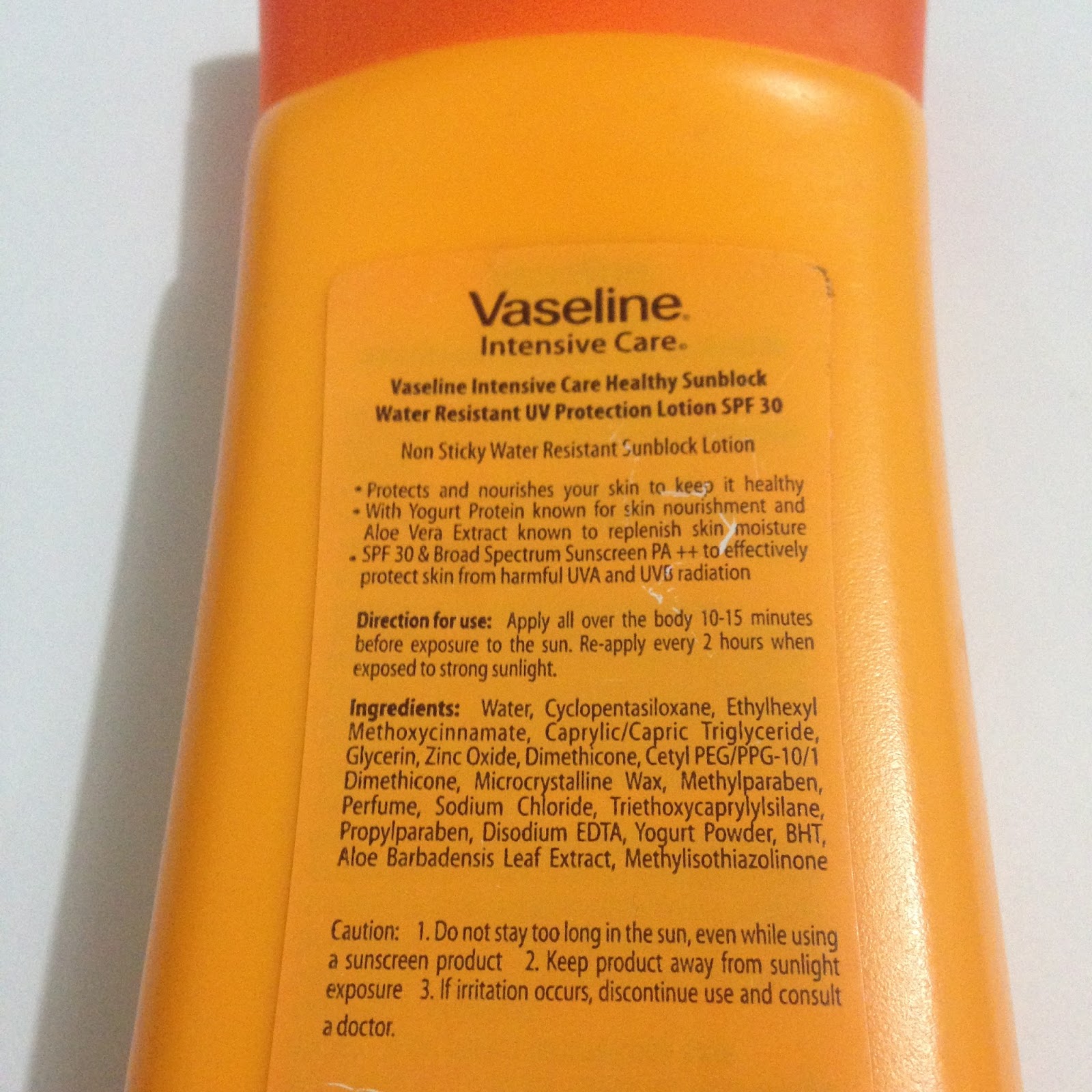 Vaseline Healthy Sunblock Water Resistant UV Protection Lotion Review