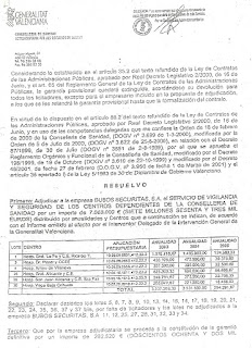 ESABE - ESABE SOBORNO A DIRECTIVOS PARA CONSEGUIR CONTRATOS PÚBLICOS ( LA FE DE CAMPANAR ) IMPLICAN A ELOY JIMENEZ Adjudicaciones+Bubos+Securitas+-+2002