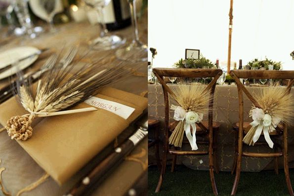 Decoracion Rustica Para Fiestas ~ uso de espigas para la mesa y sillas Decoracion Rustica Para Fiestas ~ uso de espigas para la mesa y sillas