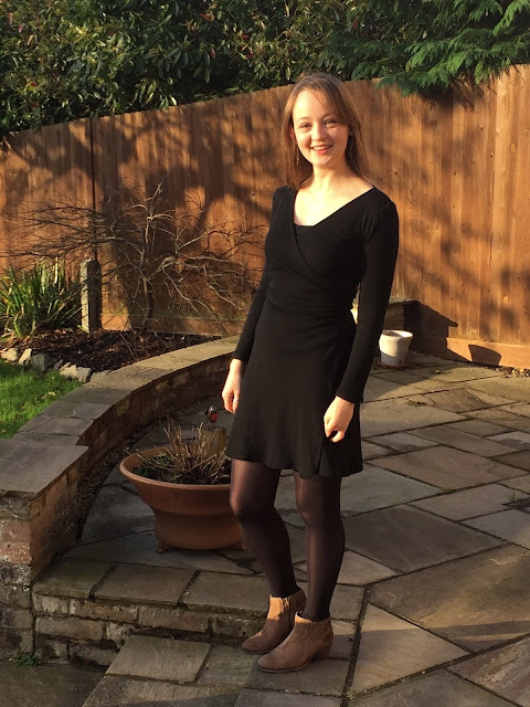 Diary of a Chain Stitcher: Black Merino Wool Sew Over It Ultimate Wrap Dress
