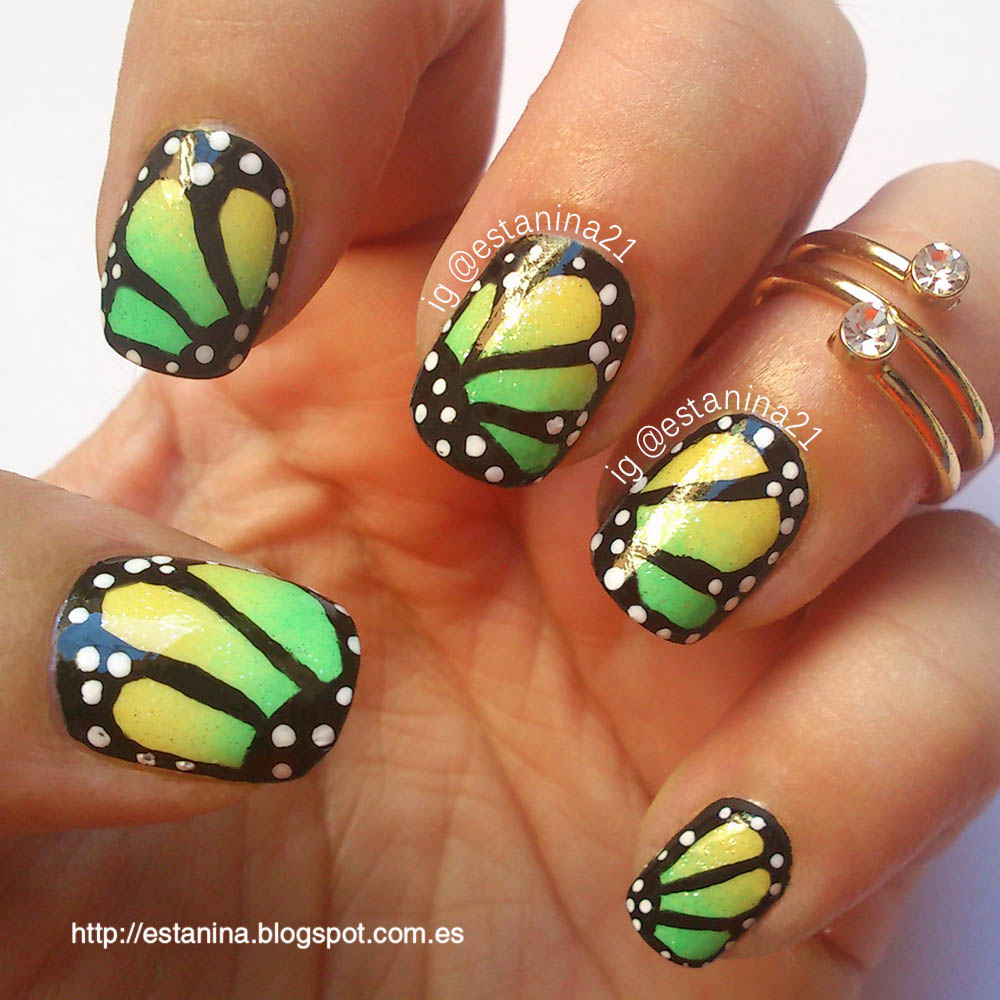 Uñas de Mariposa - Mi primer reto HI5 - Mi Stand de Uñas Decoradas