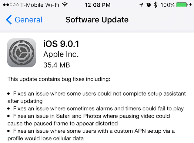iOS 9.0.1 Features List iOS 9.0.1 Features List