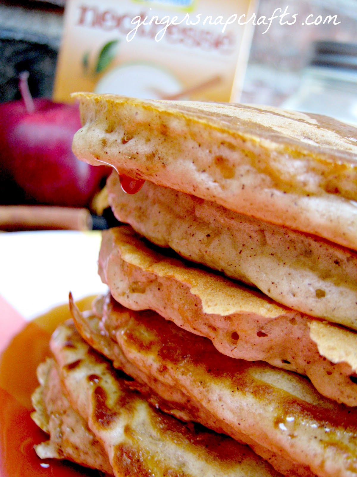 Ginger Snap Crafts apple cinnamon pancakes {recipe}