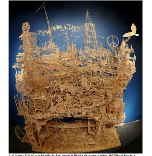 美藝術家用10萬根牙籤 打造舊金山模型