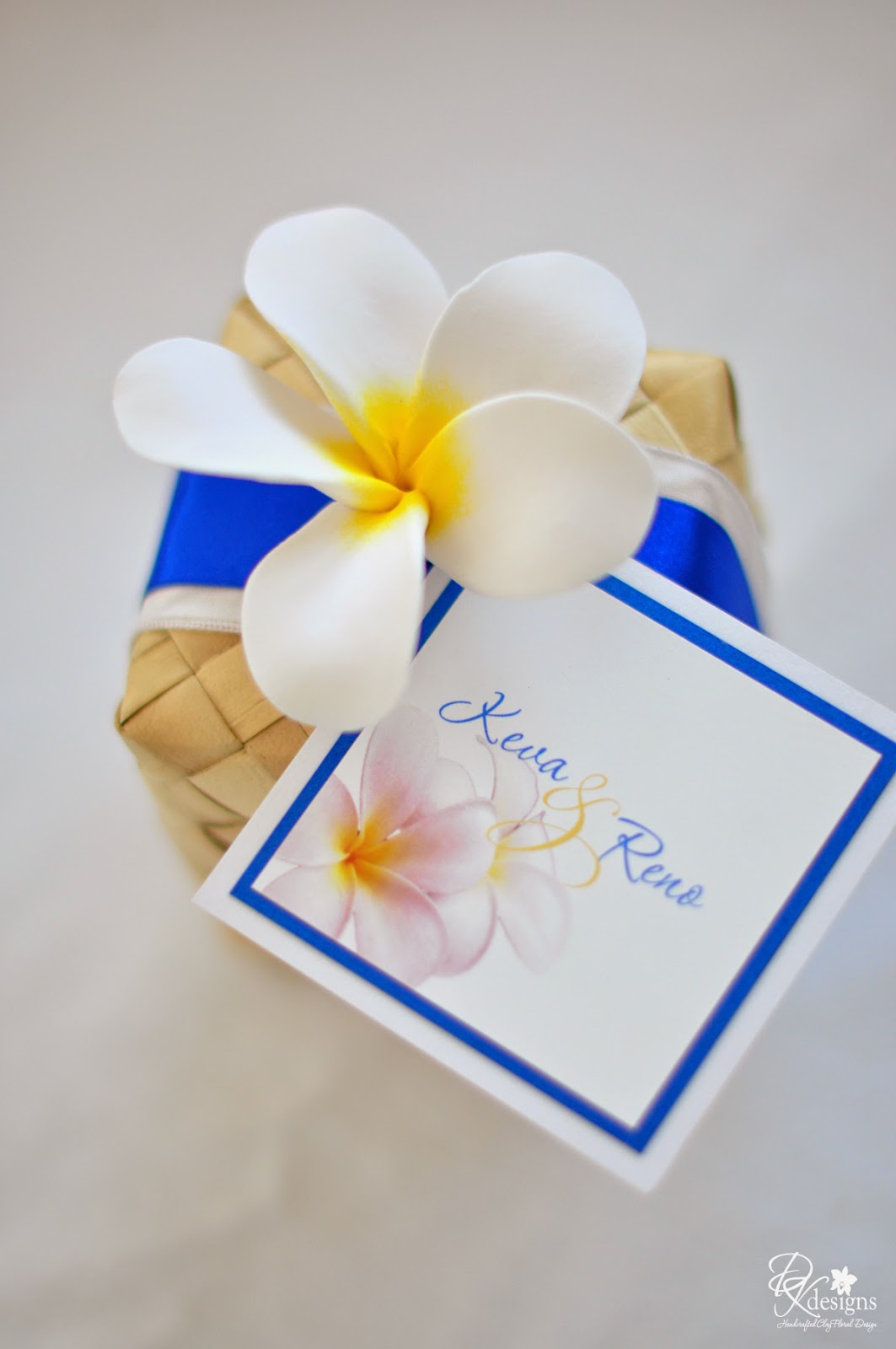 DK Designs Custom Plumeria Favor Boxes
