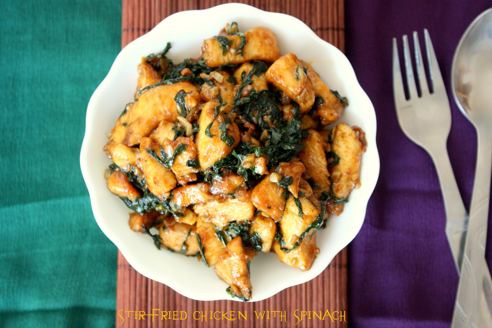Cook like Priya Chinese Chicken Spinach Stirfry a tasty brunch