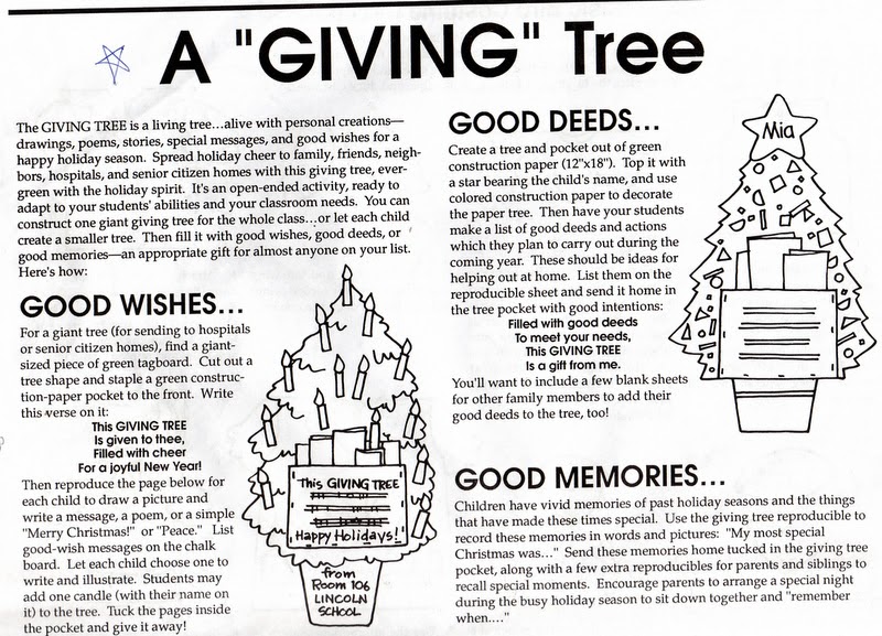 ELEMENTARY SCHOOL ENRICHMENT ACTIVITIES: A GIVING TREE