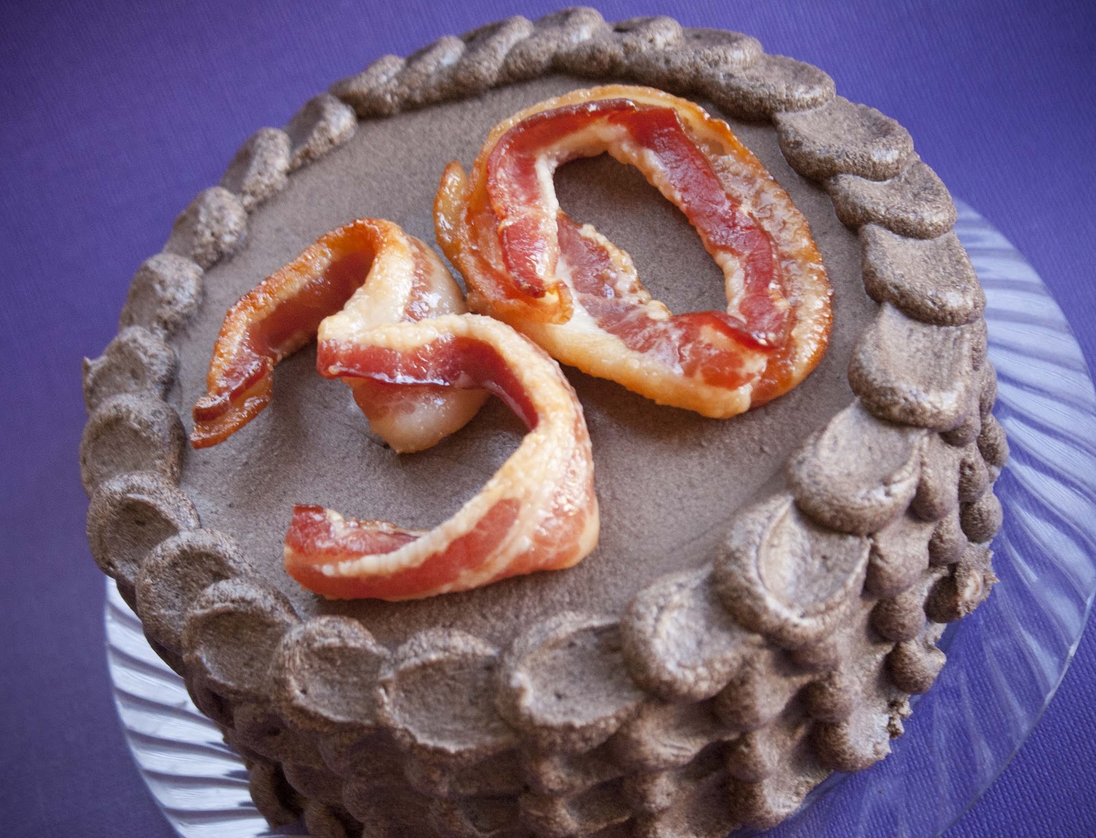 *SkinnyMinhy's Adventures in Food + Crafting Land* Candied Bacon Topped Chocolate Stout Cake