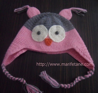 Crocheted Owl Hat