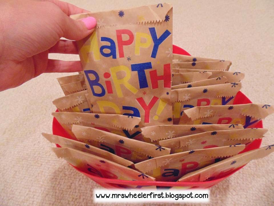 Mrs. Wheeler's First Grade Tidbits Birthday BagsA Bright Idea!