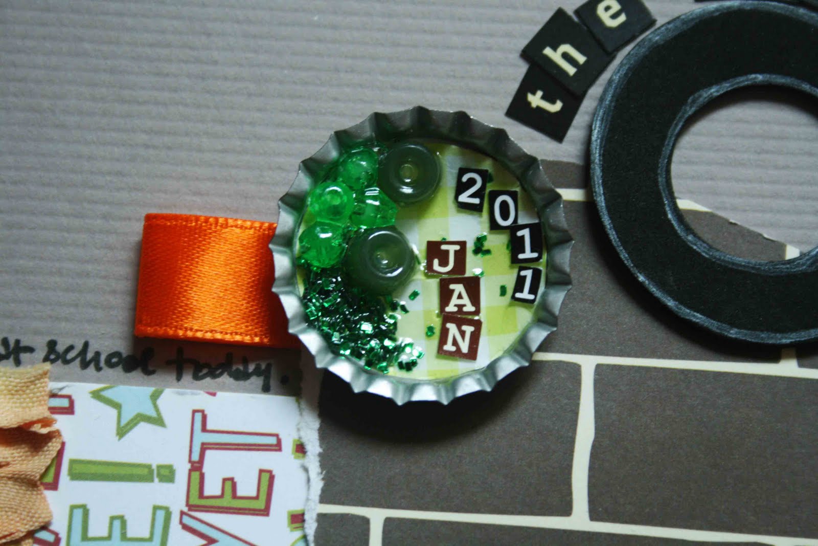 Do More With Less How to make bottle cap embellishments.