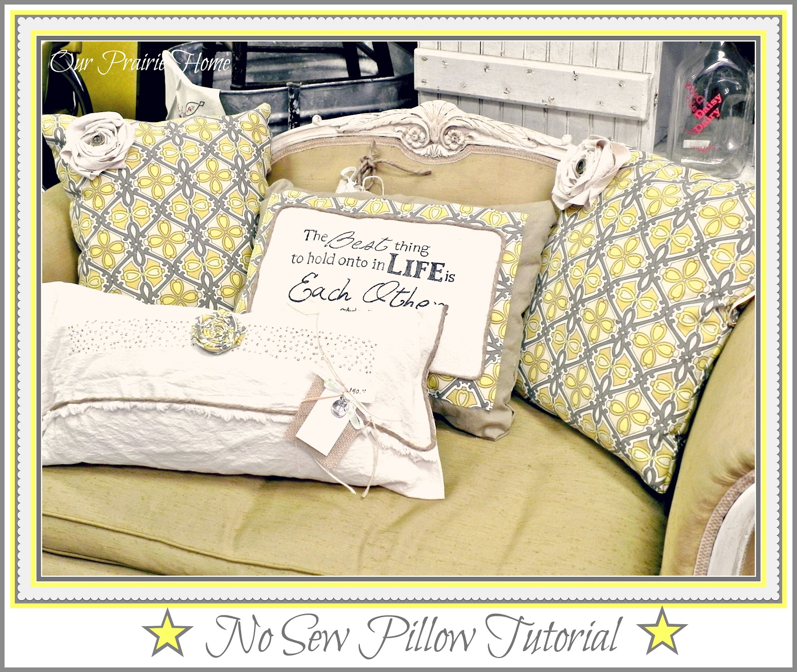 Our Prairie Home 3 Easy No Sew Pillows {Tutorial}