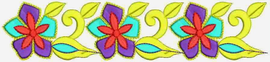 Embdesigntube latest colorful embroidery lace border designs
