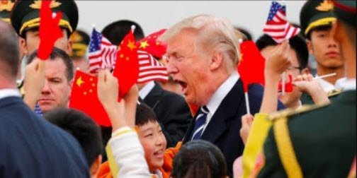 President Trump & Melania Arrive to Full Symphony & Cheering Children in China