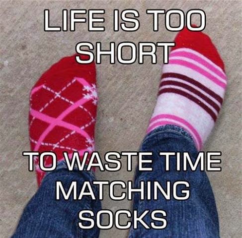 Life is too short to waste time matching socks