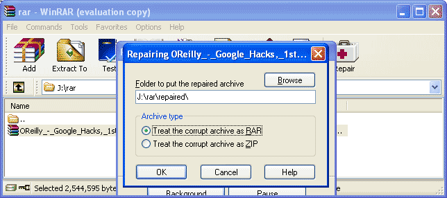 Repair Winrar Files