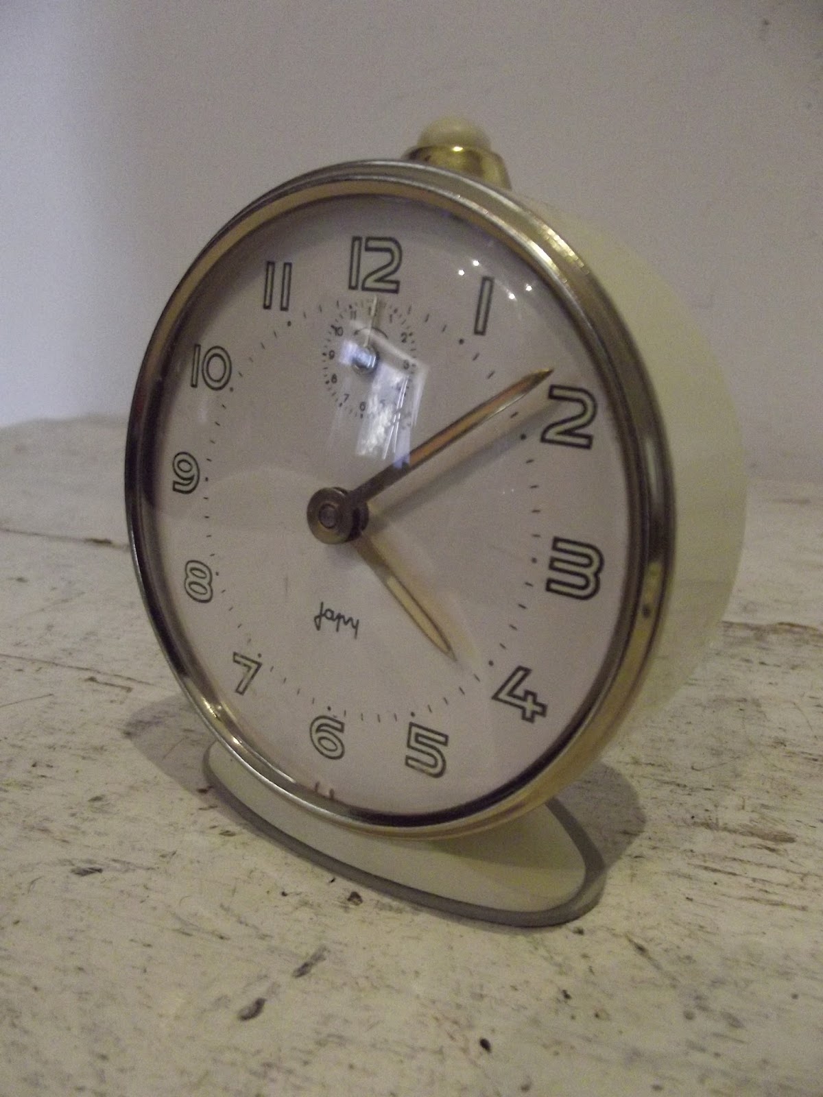 ancien réveil jaz collection blanc boite d'origine horlogerie 1960