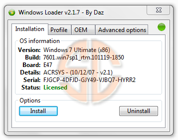 {Windows 7 Loader v1.7.9 (x86 amp; x64) by Daz}