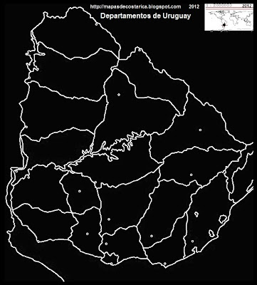 Mapa Politico Del Uruguay En Blanco