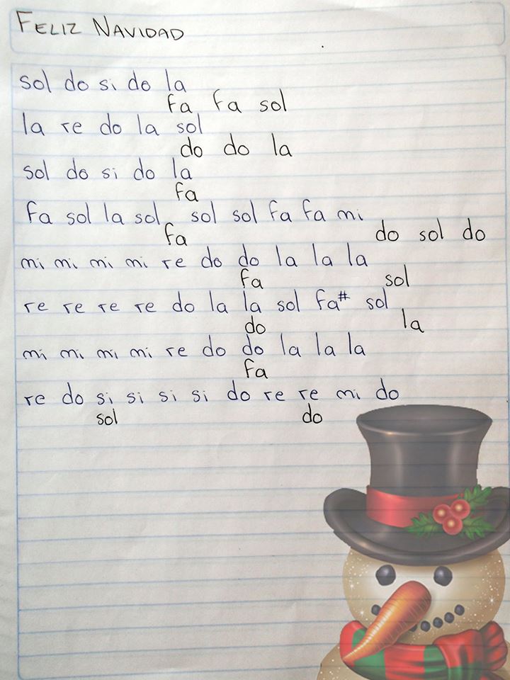 Notas Musicales Feliz Navidad