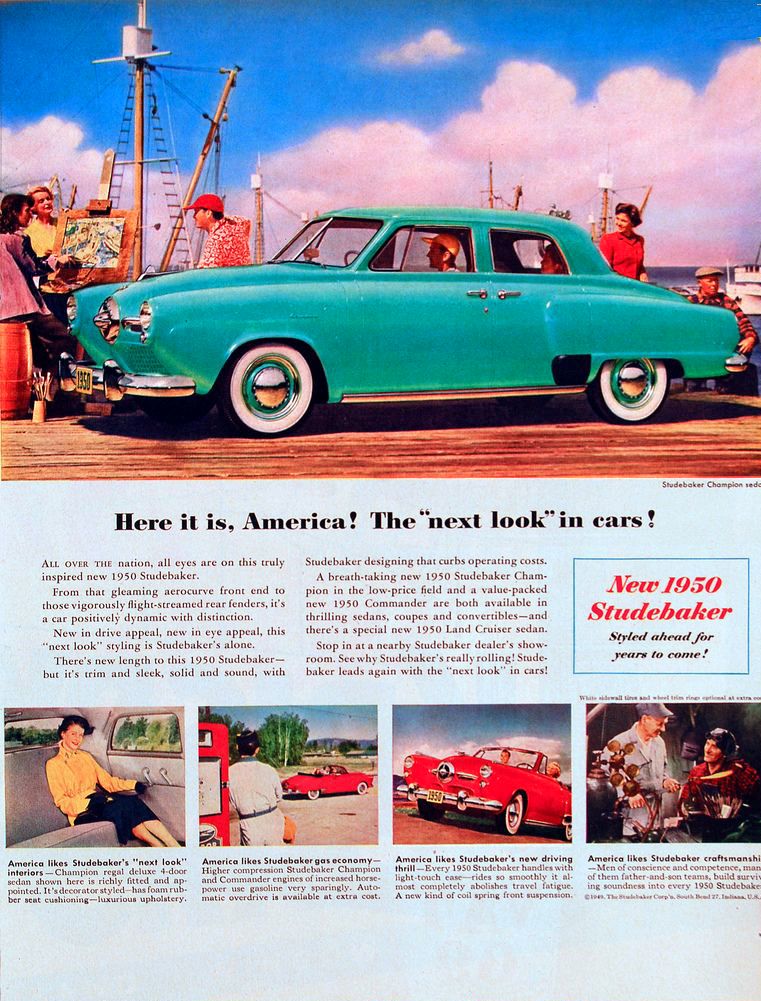 1950 Studebaker Champion advert A 4 door version is the main pic 