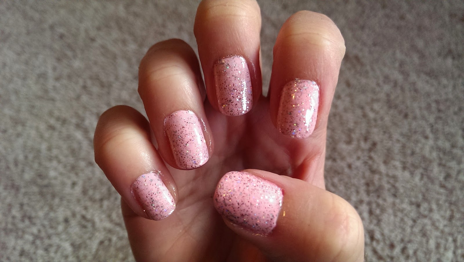 Pink Glitter | Long Solid Pink Glitter Nails