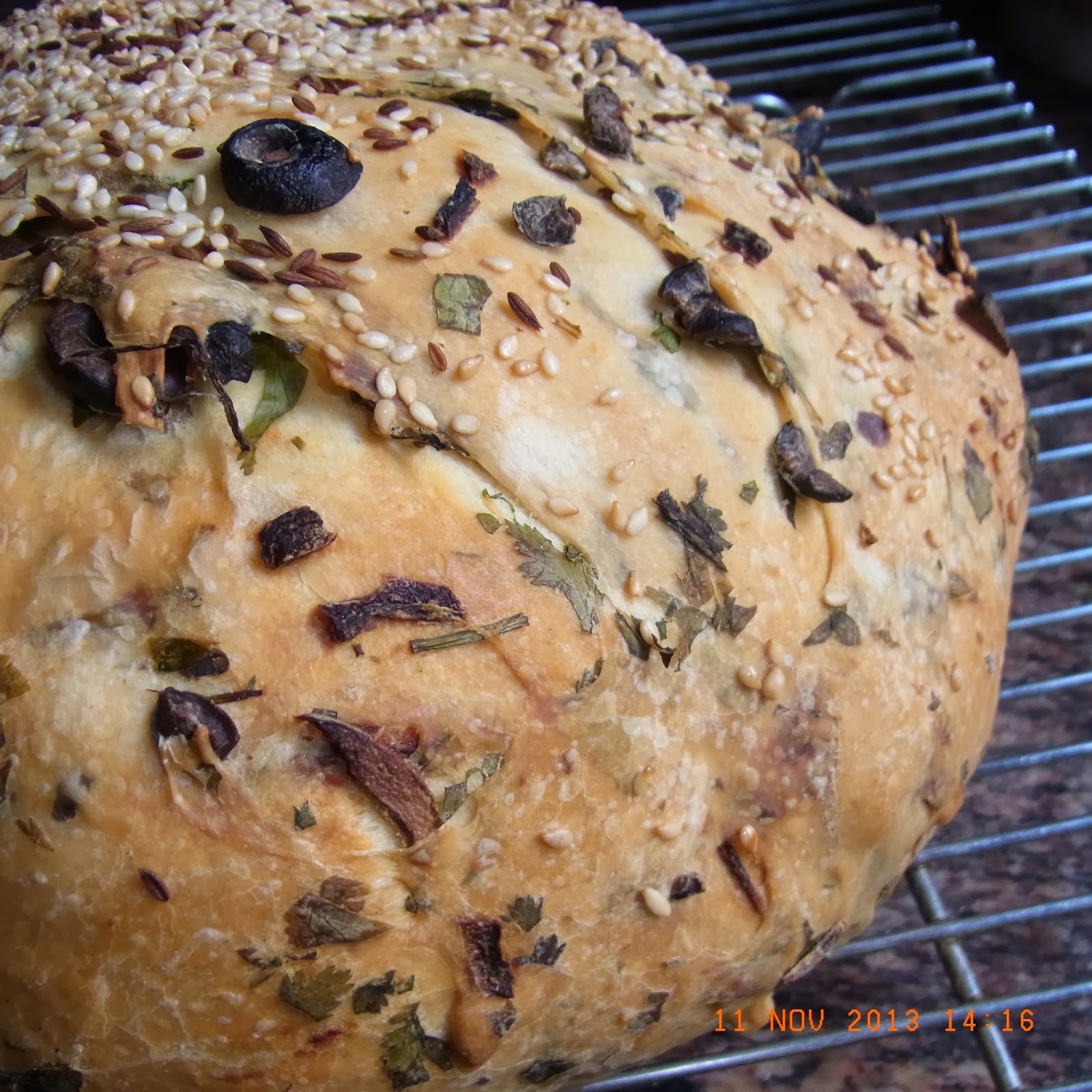 BreadMan Talking OMG!!! Cypriot Bread with Olives, Herbs and Onions