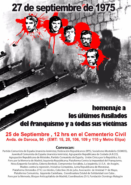 25 septiembre Homenaje 41 años de las ejecuciones
