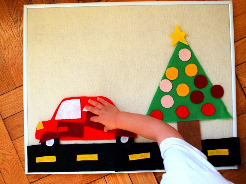 Homemade gift DIY Felt Board Pink Stripey Socks