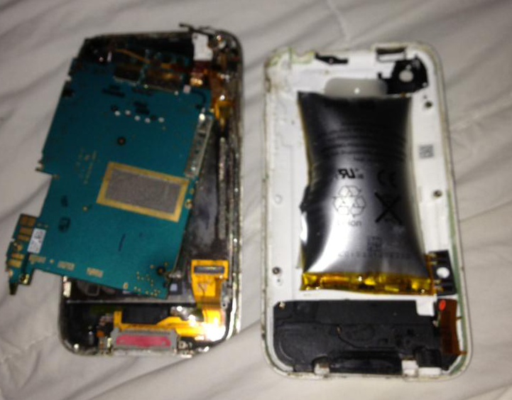 Exploded Iphone Battery Battery Temperature Guard