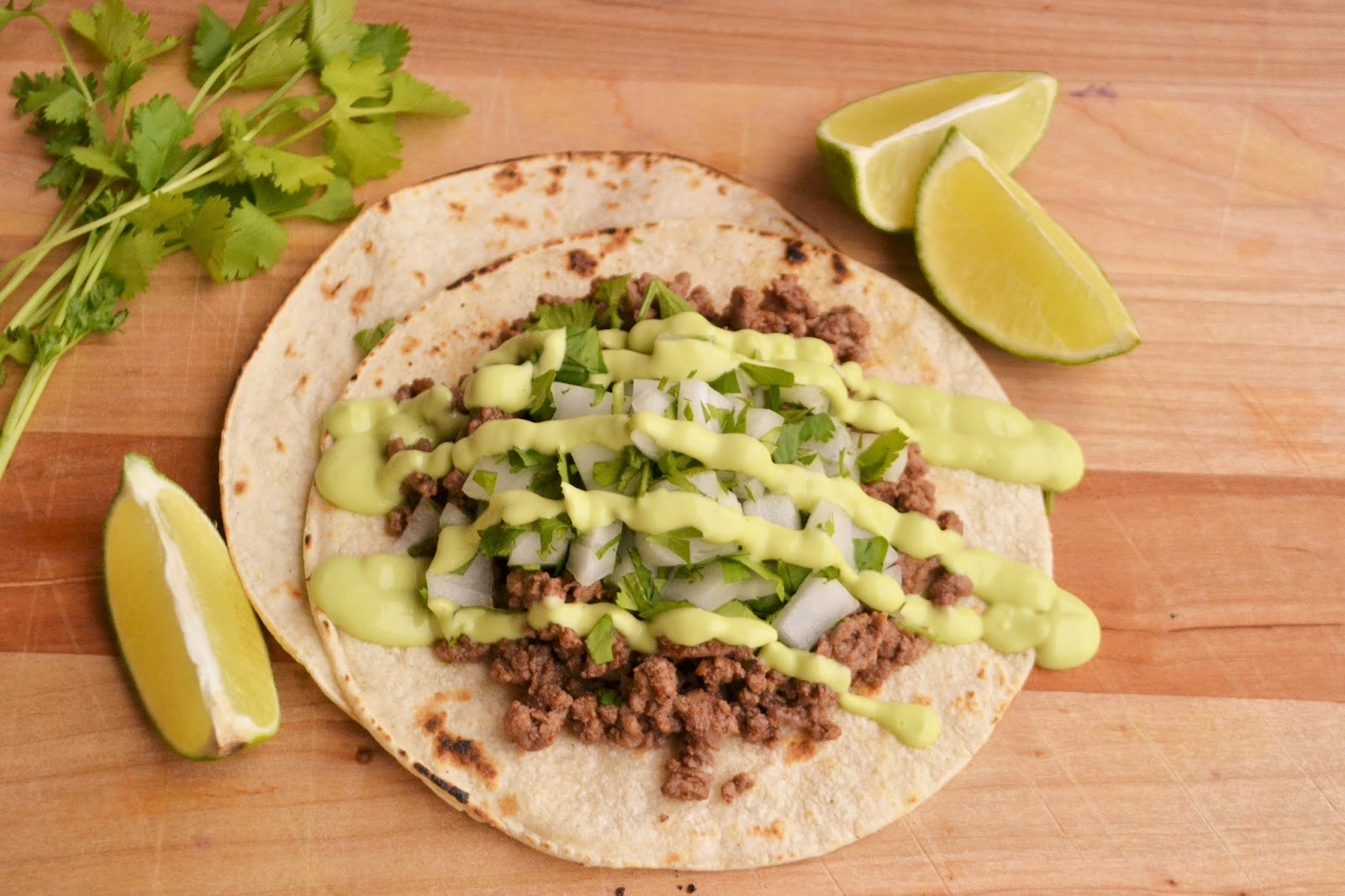 7kidsathome Street Tacos with Avocado Jalapeno Crema