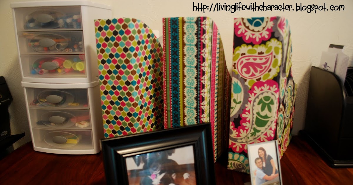 Living Life with Character Fabric Covered Magazine Holders DIY