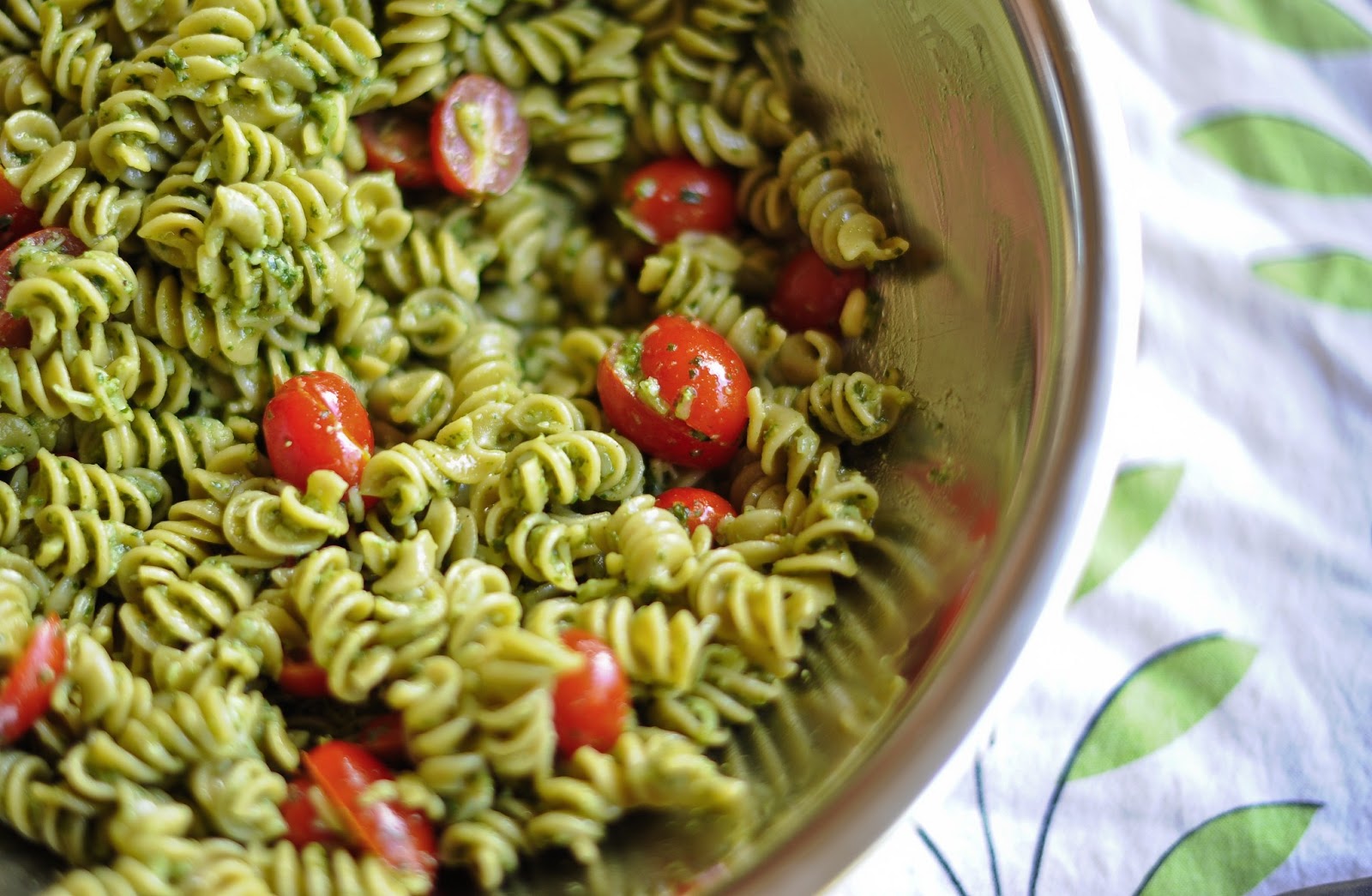 Celebrate Life Summer Recipe Pesto Zucchini Rotini with Tomatoes
