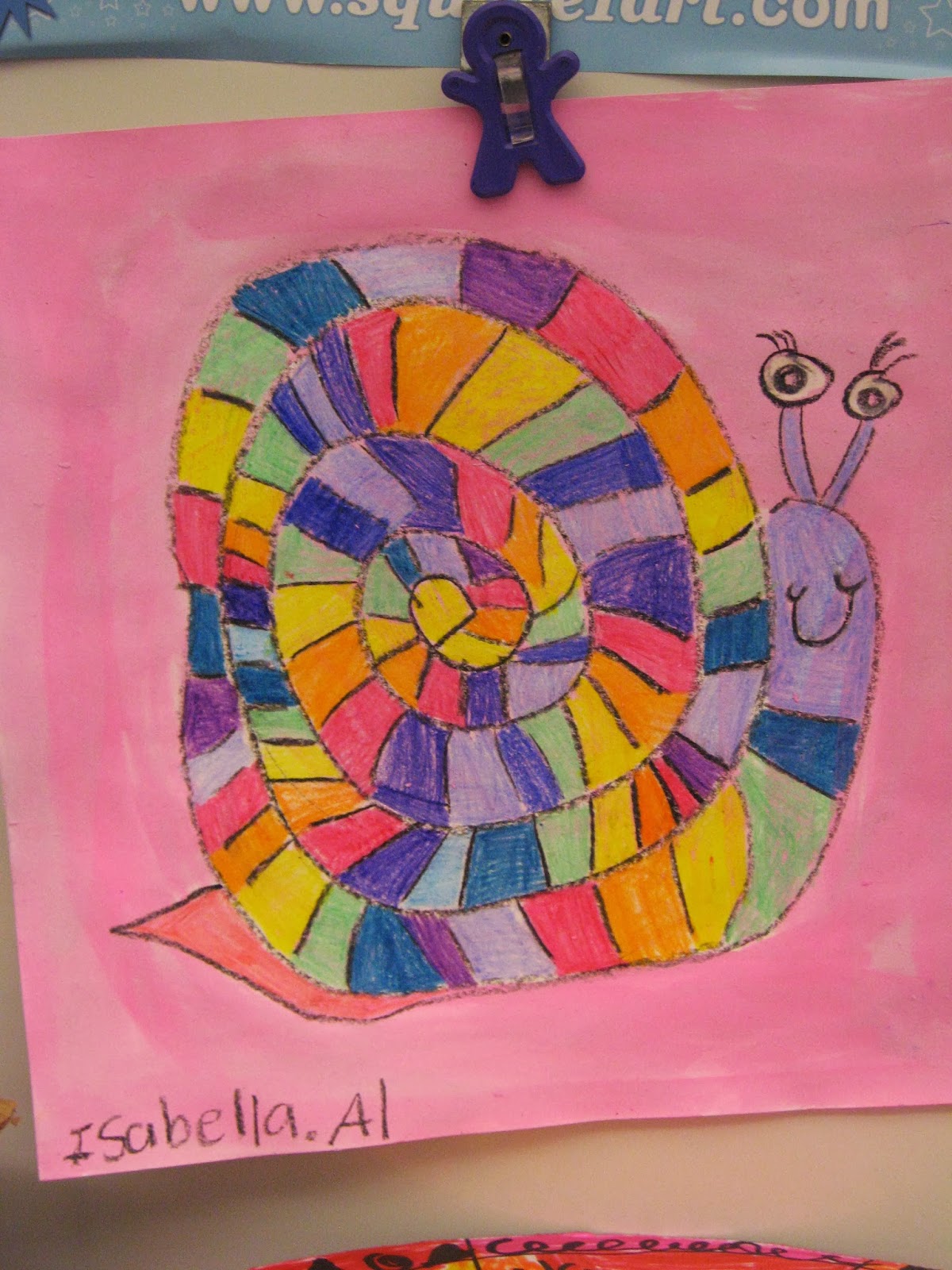 Jamestown Elementary Art Blog 1st Grade Rainbow Order Snails ROY G BIV