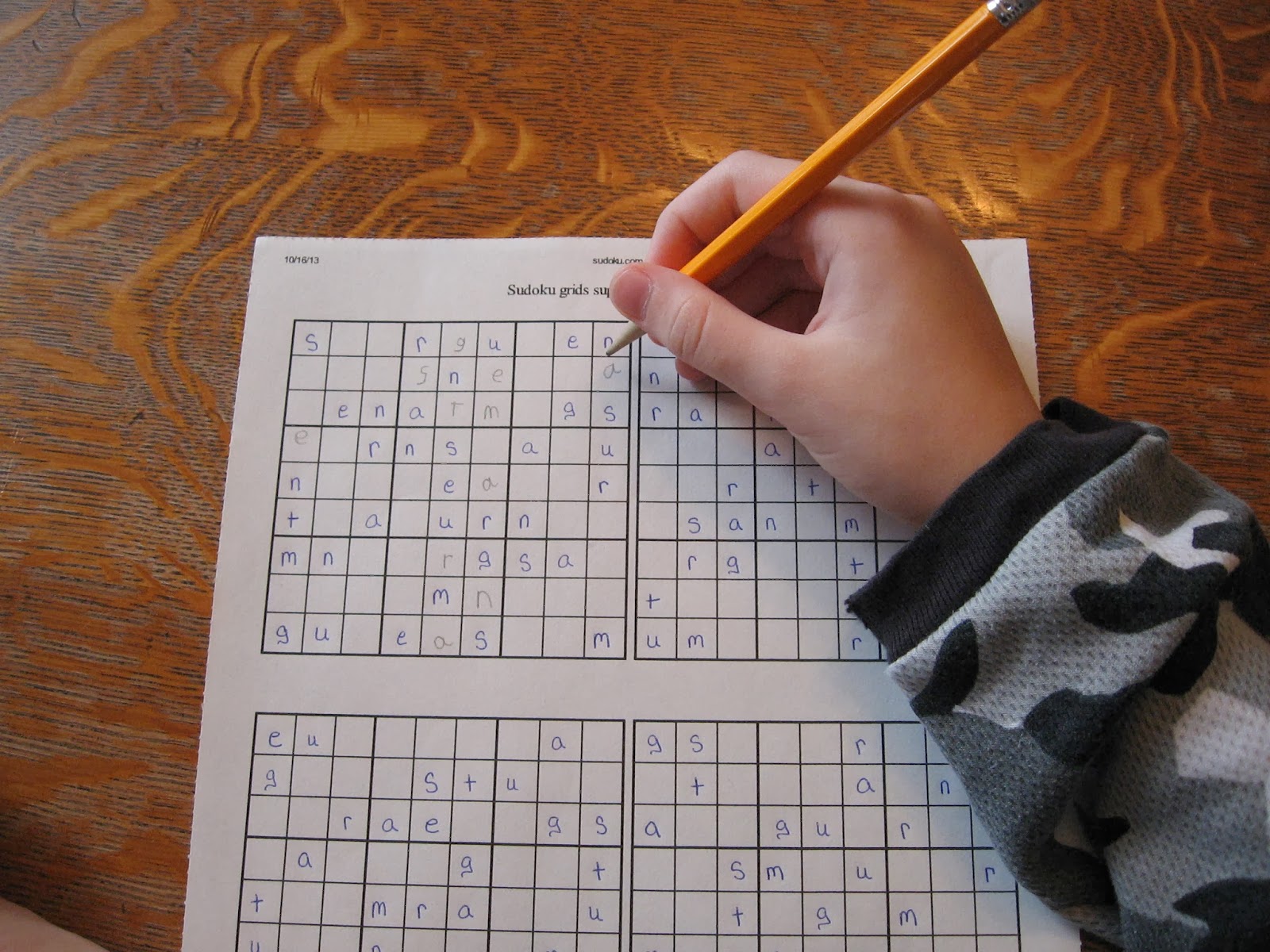 Almost Unschoolers "Make Your Own" Sudoku Spelling Puzzles