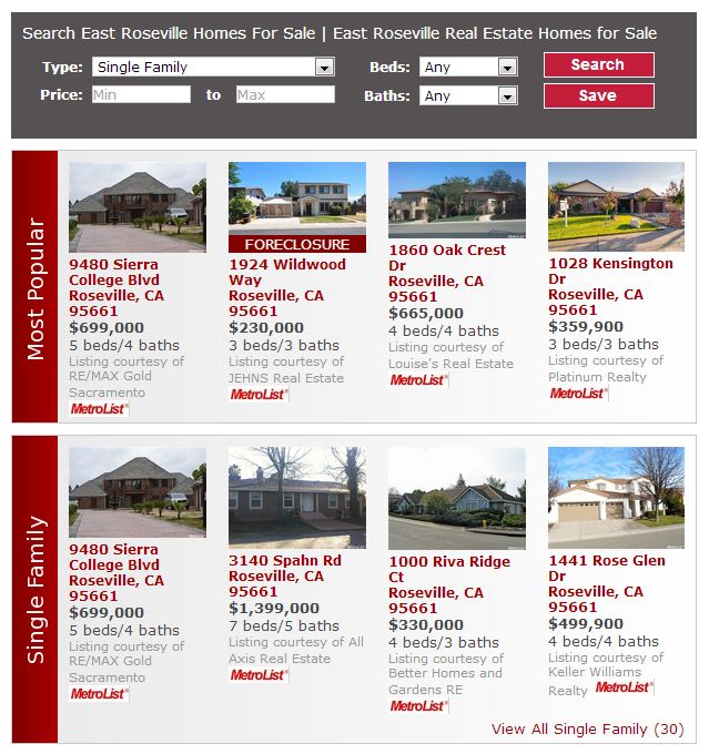 East Roseville Homes for Sale East Roseville Real Estate