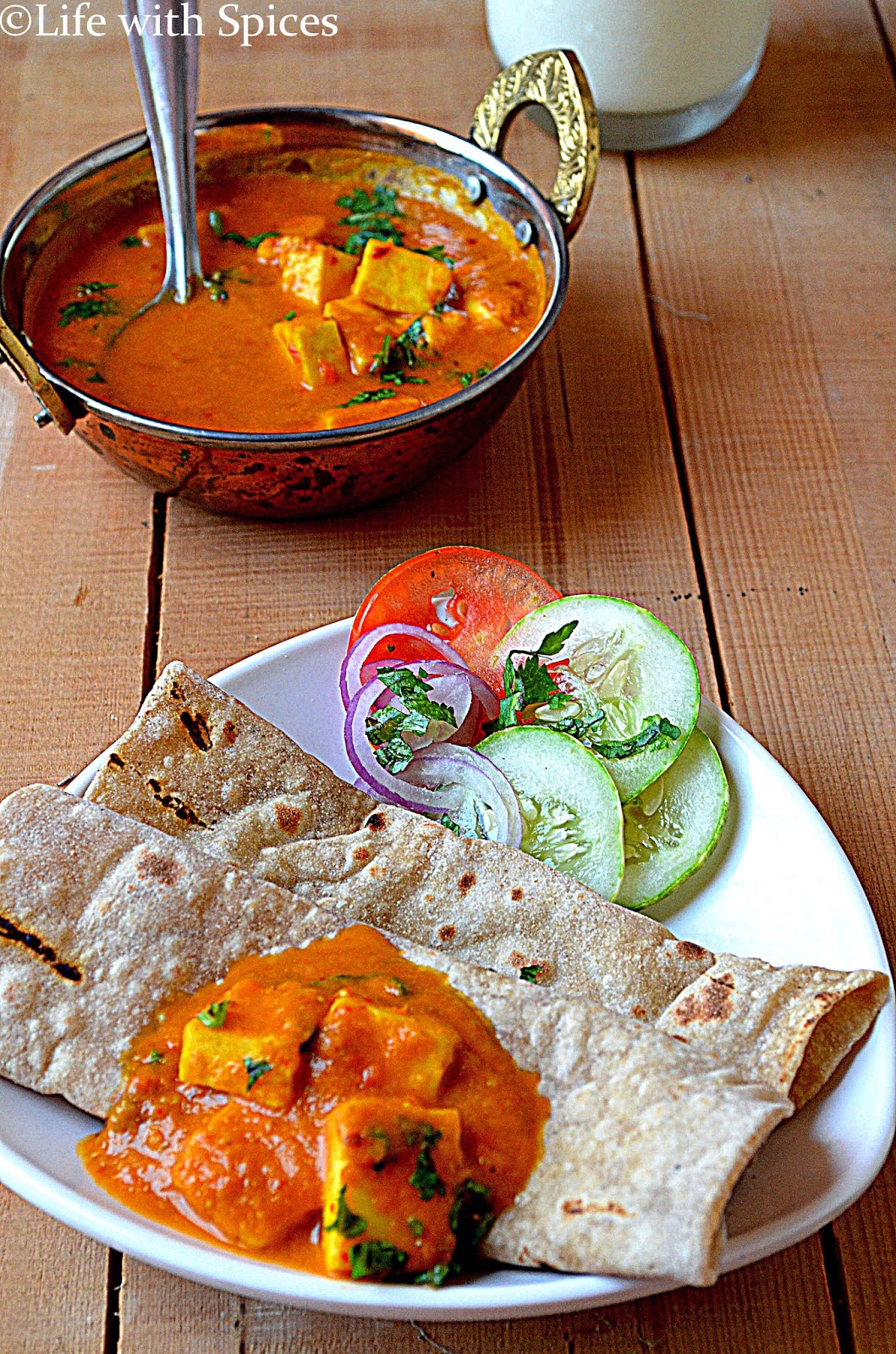 Life with spices PANEER LABABDAR (Cottage Cheese in simple gravy)