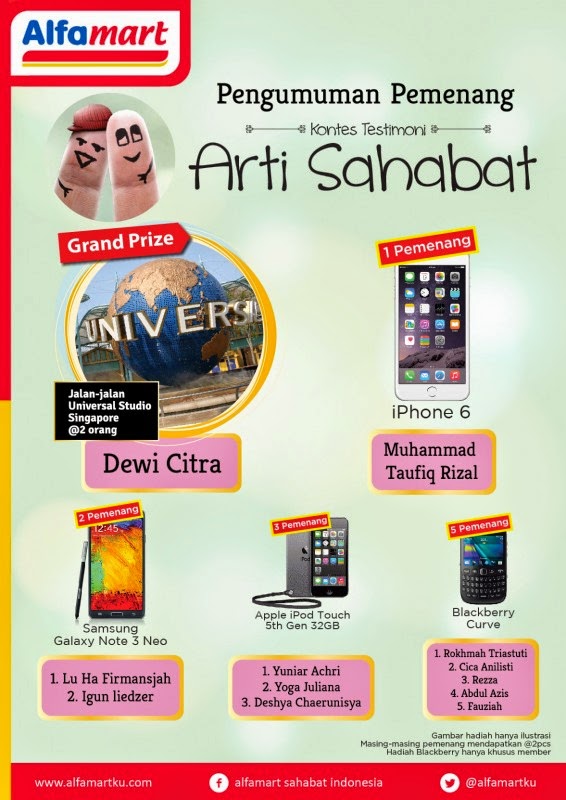 Pemenang Kontes Arti Sahabat Alfamart Pemenang Kontes Arti Sahabat Alfamart