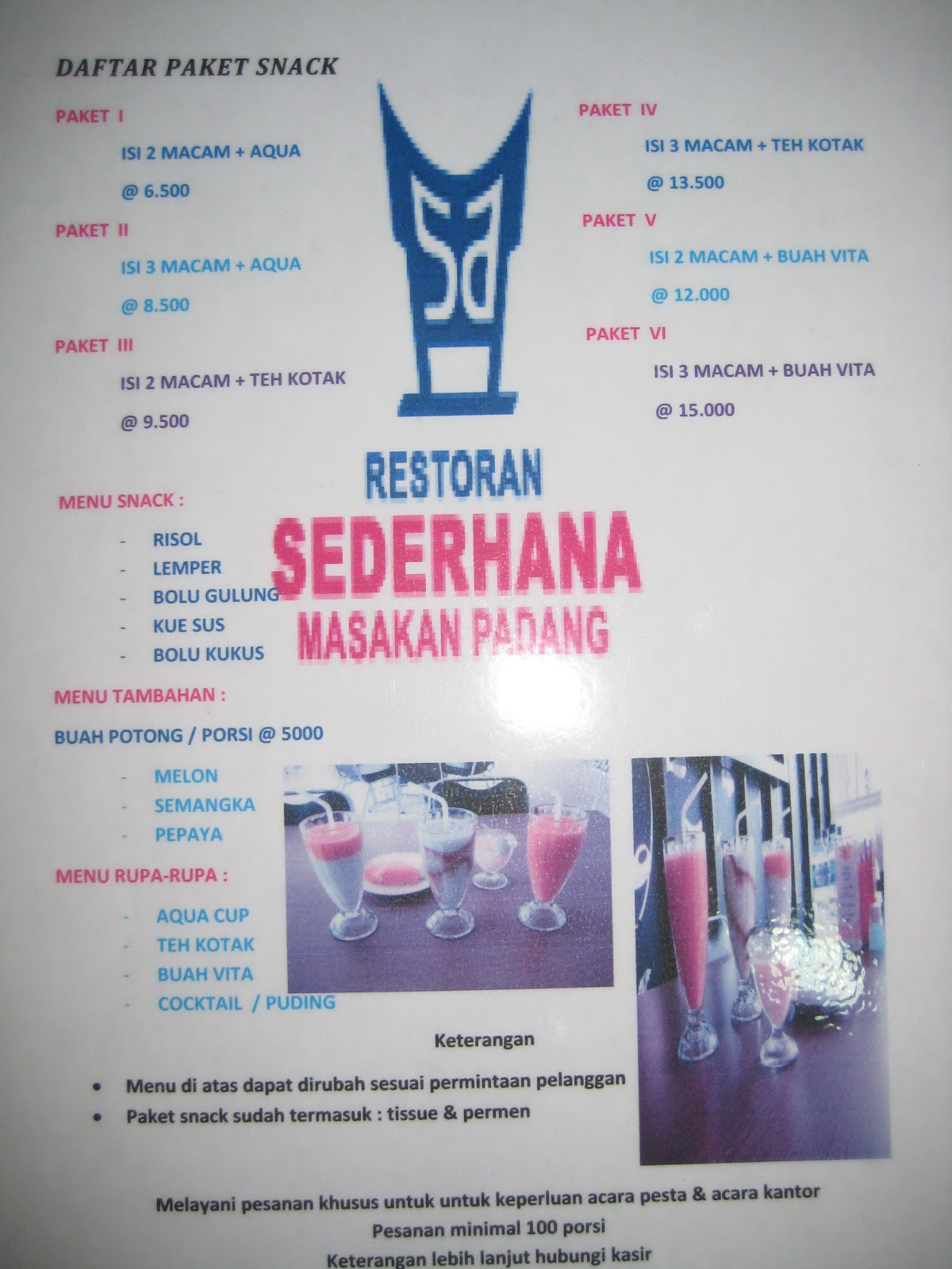 sederhanabetung: DAFTAR MENU