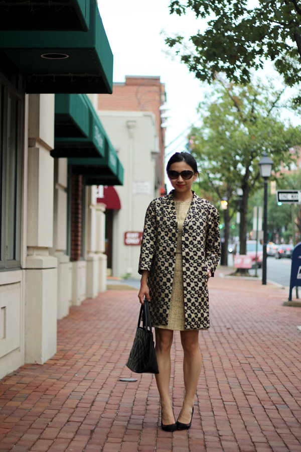 Tweed and Leopard (+ Ann Taylor Floral Leopard Jacquard Topper