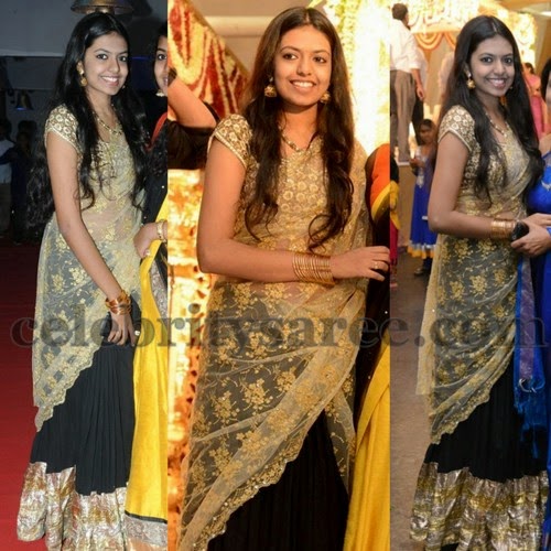 Rajashekar Daughter in Black Half Sari