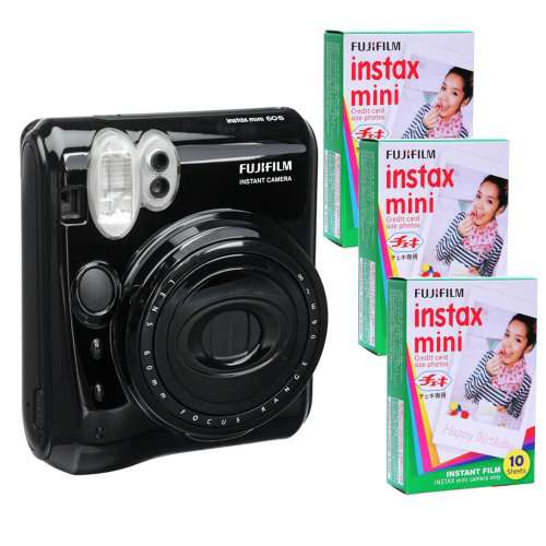 Fujifilm Instax Mini 50 Kit and 3 Fujifilm Instax Mini Film with 10 Exposures FU64-INM50KK30 (Black)